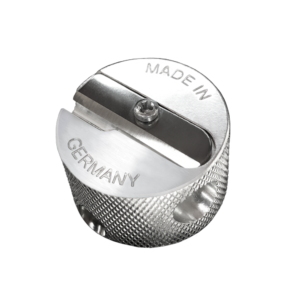 Affûteur en métal 2 trous. Rond 8/12 mm