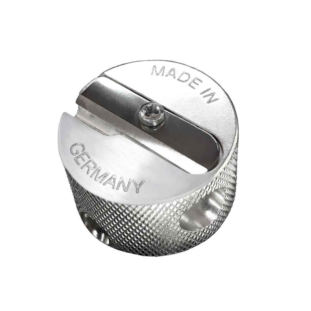 Affûteur en métal 2 trous. Rond 8/12 mm